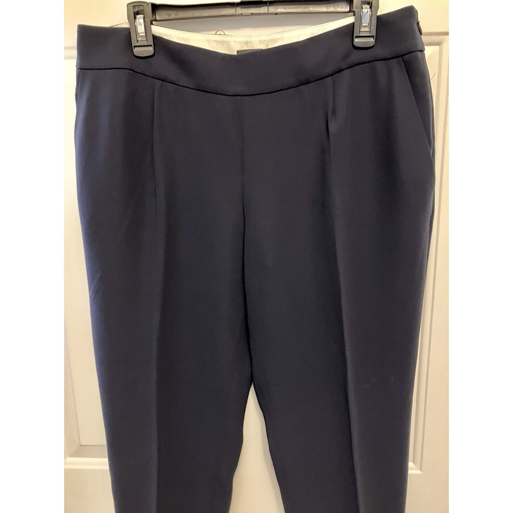 J. Crew Straight Leg High‎ Rise Navy Dress Pants Size 12 Women’s - Picture 2 of 6